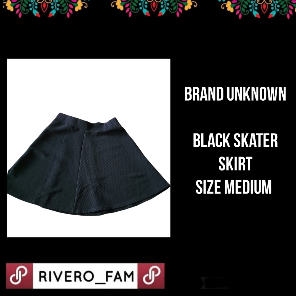 BRAND UNKNOWN | BLACK SKATER SKIRT | SIZE MEDIUM